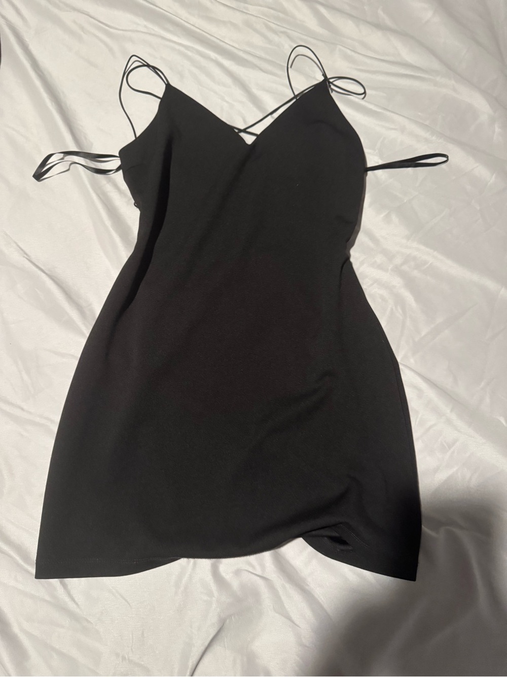 Windsor Black Mini Slip Dress with Spaghetti Straps